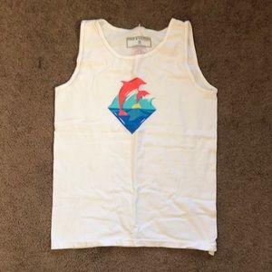 Pink Dolphin White Tank Top